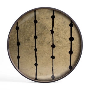 Gold Leaf Dots Brett Ø48 cm