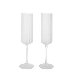 Champagneglass 2-pack Ripple Frosted