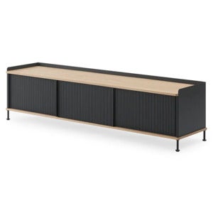Enfold skjenk 186 x 45 cm  - oiled oak Anthracite Black