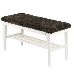 Nadja Bench Hvitlakkert bjørk/safeskinn brun