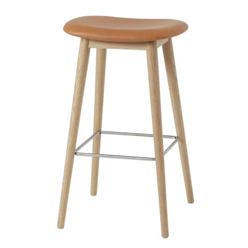 Fiber bar pallet høy Wood Base - 75 cm - Refine Leather Cognac Oak