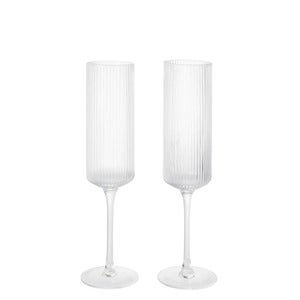 Champagneglass 2-pack Ripple Clear