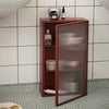 Haze Vegghengt Skap - Reeded Glass - Oxide Red
