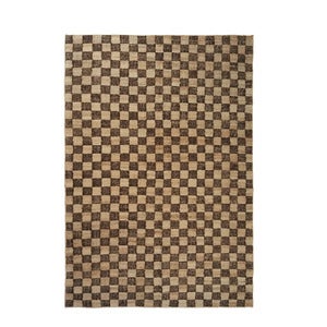 Håndvevd Ullteppe Check 200x300 cm Coffee