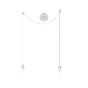Cannonball Cluster Ø12 cm ledningssett dobbelt White