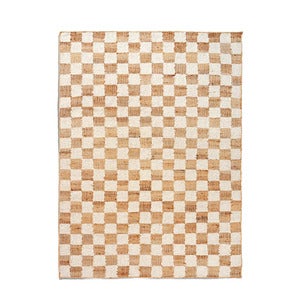 Håndvevd Ullteppe Check 140x200 cm Off-White