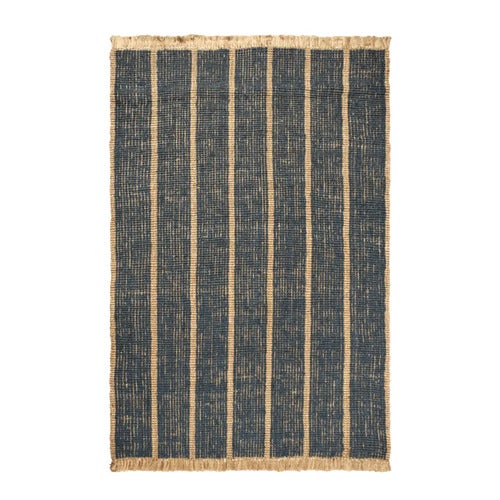 Athens håndvevd jute-teppe 200x300 cm - Natural/Ink Blue