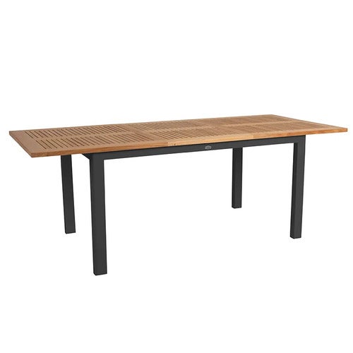 Lyon spisebord 92x152-210 cm teak / svart 