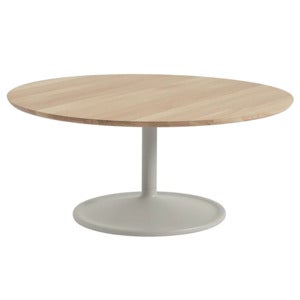 Soft Coffee Table 95 cm Solid Oak Grey