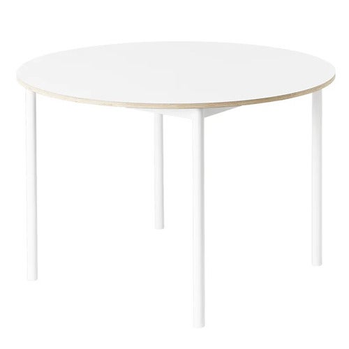 Base spisebord 110 cm - White Nanolaminate Plywood White