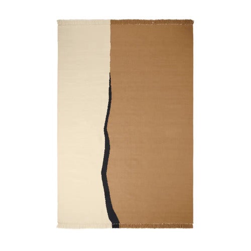 Soil Kelim teppe 200x300 cm- Dark Sand/Off-white