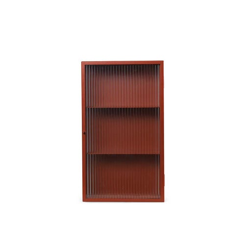 Haze Vegghengt Skap - Reeded Glass - Oxide Red