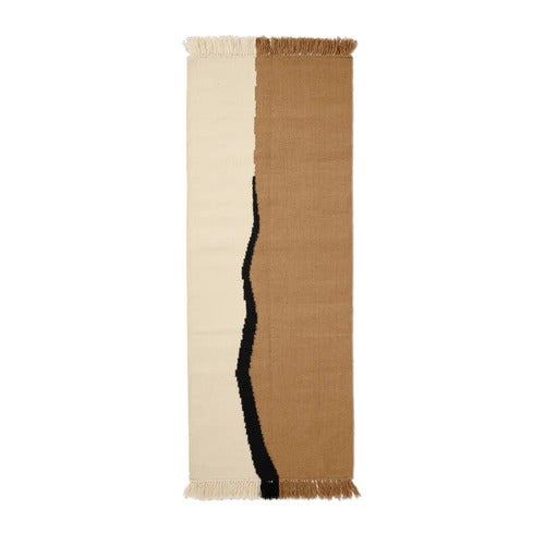 Soil Kelim teppe 70x180 cm - Dark Sand/Off-white