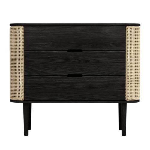 Treasures kommode i svart eik/Venetian Cane