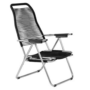 Spaghetti solstol i svart aluminium