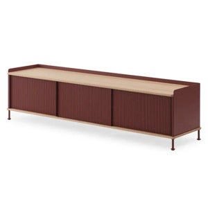 Enfold skjenk 186 x 45 cm  - oiled oak Deep Red