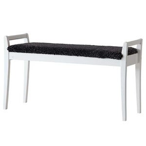 Meja Bench Hvitlakkert bjørk/safeskinn mørk grå