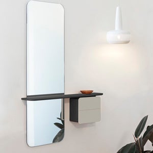 One More Look Speil Sort eik/Pearl White