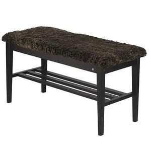 Nadja Bench Svartbeiset eik/safeskinn brun