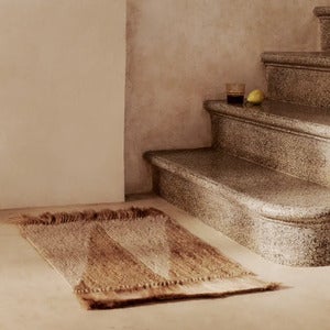 Studie teppe 50 x 70 cm - Naturfarget/Off-white