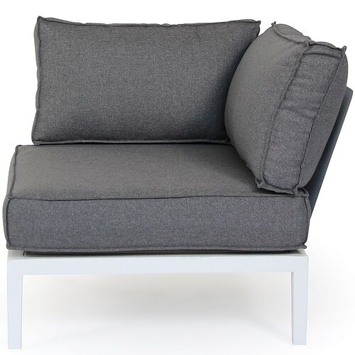 Mackenzie hjørnedel hvit aluminium