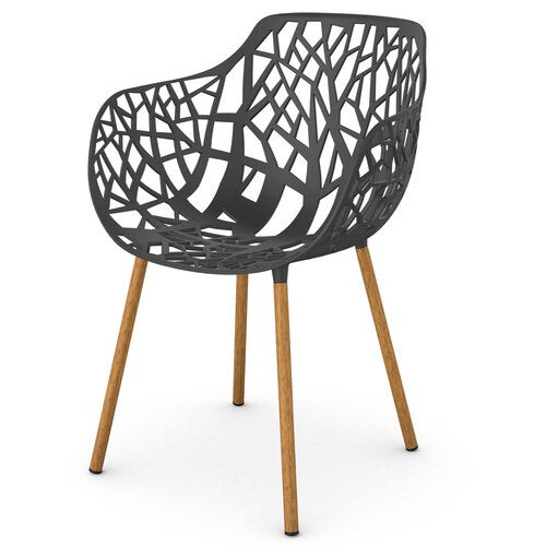Forest Stol med armlener Iroko/Dark Blue