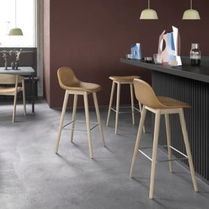 Fiber barstol høy Wood Base - 75 cm - Black/Anthracite