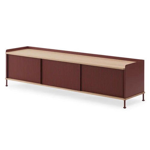Enfold skjenk 186 x 45 cm  - oiled oak Deep Red