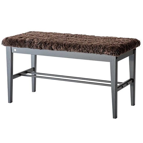 Cora Bench Svartbeiset eik/safeskinn brun