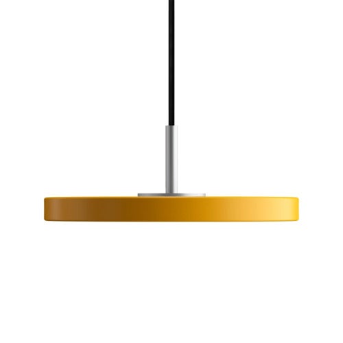 Asteria Micro Taklampe Ø15 cm Saffron Yellow/Stål